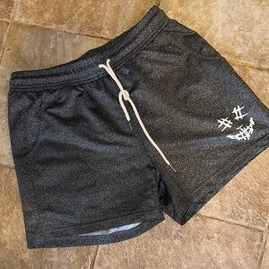 Gray Athletic Shorts with White Drawstring size small